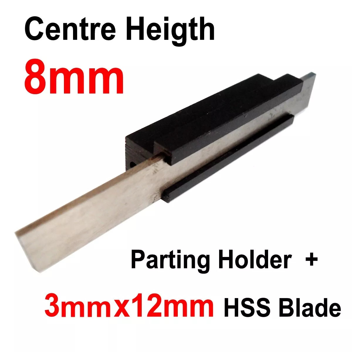 8mm 5/16" T Type Parting Off Slotting Lathe Tool Holder + 2mm HSS Blade