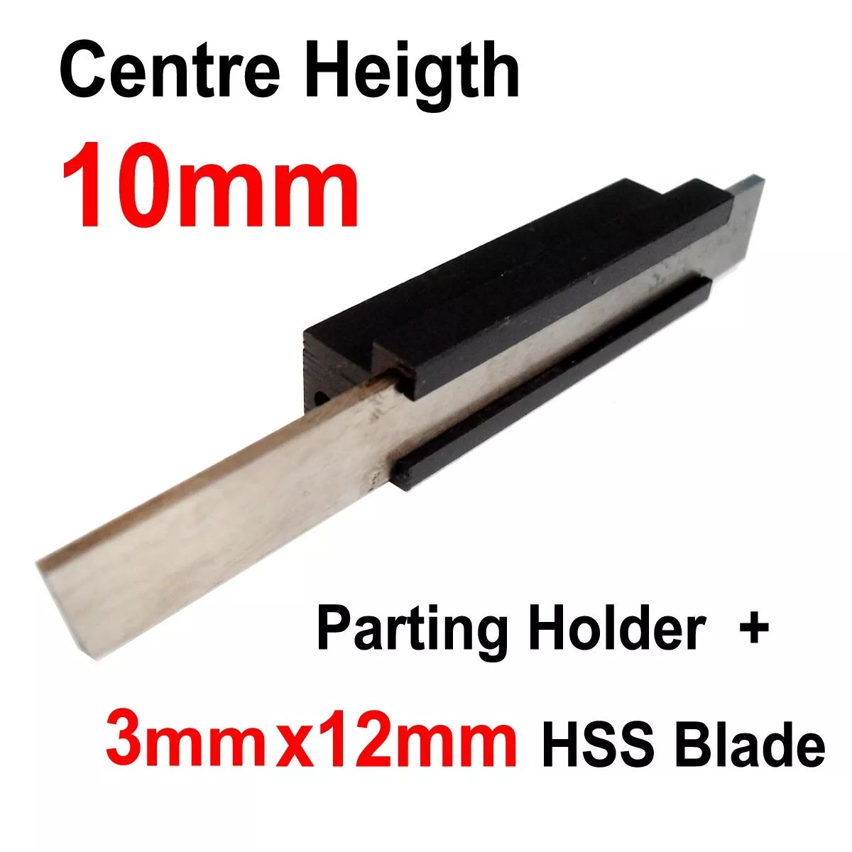 10mm 3/8" T Type Parting Off Slotting Lathe Tool Holder + 2mm&3mm HSS Blade