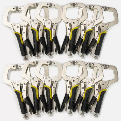 2PC&4PC&6PC&12PC Heavy Duty 11" C CLAMP, Swivel Pad Extra Thick Locking Plier Welding Holder