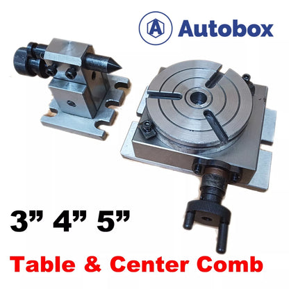 HORIZONTAL & VERTICAL Rotary Table + Tailstock Center, for Milling Machine